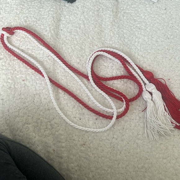 Graduation cords red and white - Picture 1 of 2